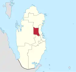Map of Qatar with Umm Salal highlighted