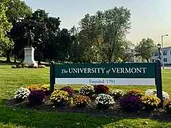 Photograph of the University of Vermont in 1845