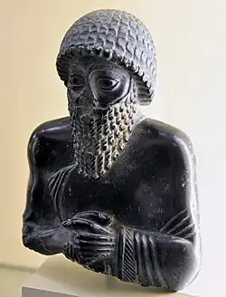 Another statue of Ur-Ningirsu, with the inscription ""For Ningišzida, his (personal) god, Ur-Ningirsu, ruler of Laagaš, son of Gudea, ruler of Lagaš... (broken)"
