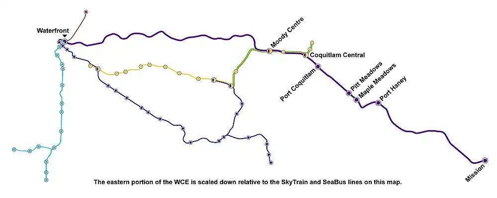 TransLink major network lines as of late 2016