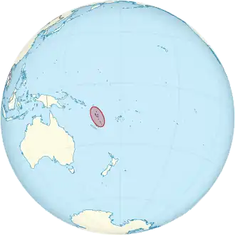 Location of Vanuatu