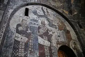 Image 57Queen Tamar and her father King George III, fresco from Vardzia. (from History of Georgia (country))