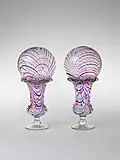 Vase with witch ball, blown glass, 1850–1875