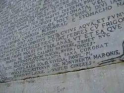 The verse inscription at Virgil's tomb.