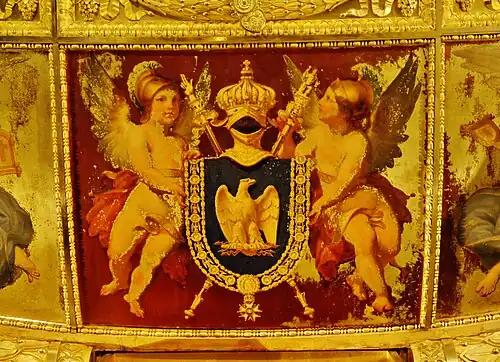 Imperial coat of arms on door panel