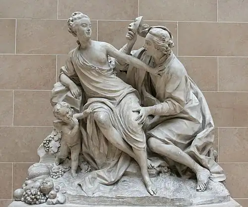 Vertumne and Pomone by Jean-Baptiste Lemoyne, The Louvre, (1780)