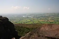 View from The Roaches Whilst all the darker foreground area is within the square, the Dane Valley and Tittesworth Reservoir beyond are not.