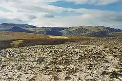 View north-west from the summit of Beinn Bhreac (931 m).