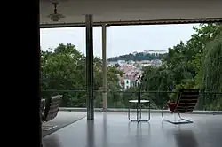 Vila Tugendhat interior with a view of Špilberk Castle