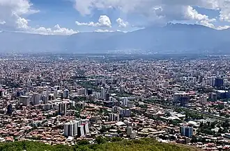 Cochabamba seen from Cerro San Pedro, Bolivia