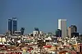 Cuatro Torres Business Area (left) and AZCA (right) from the Edificio Capitol