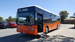 An Express Coach Builders-bodied B8RLE, currently used as a special needs school bus in Perth, Western Australia.