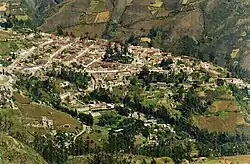 Sorata town as seen from Purani Churiquimbaya botanic garden