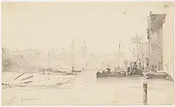 Markengracht seen to the south. W.A. van Deventer, 1853