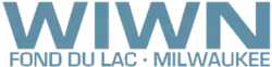 A simple two-line logo in muted blue appears. The first line features "WIWN", with the second line reading "FOND DU LAC • MILWAUKEE" in all capital letters.