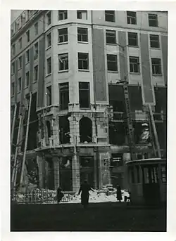 Buzzbomb damage to the Torengebouw during World War II