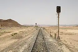 Old railway track to the north of Wadi Rum