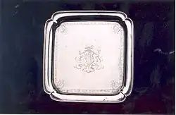Britannia gauge silver waiter dated 1732, with Fane crests and arms of Fane impaling Stanhope. Maker, Paul de Lamerie.
