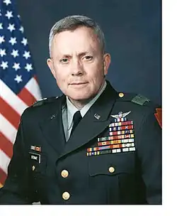 1995 color head and shoulders photo of Major General Walter F. Stewart Jr. in army dress green uniform