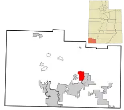 Location within Washington County and Utah