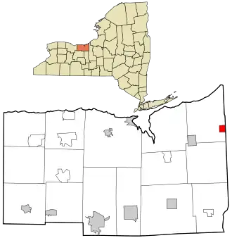 Location in Wayne County and the state of New York.