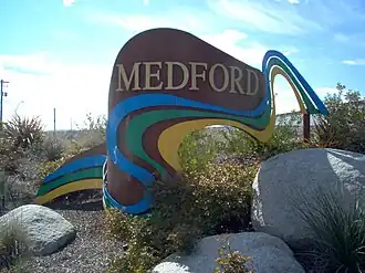 Welcome sign in Medford, Oregon