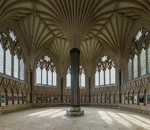 Tierceron vault in the chapter house of Wells Cathedral