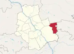 Location of Wesoła within Warsaw