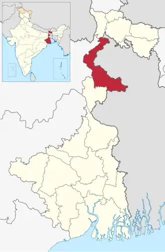 Location of West Dinajpur district in West Bengal