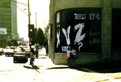 Whisky a Go Go window with XYZ logo, circa 1988