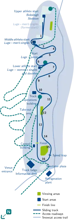 Map of a competition venue