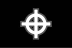 A Celtic cross flag used by white supremacists