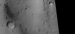 Enlargement of previous image showing dunes on floor of Boeddicker Crater, as seen by CTX camera (on Mars Reconnaissance Orbiter).