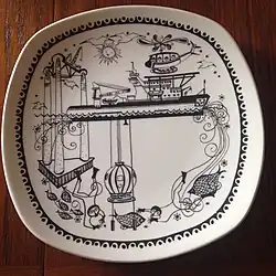 Norwegian decorative plate depicting the Wildrake in May 1979.