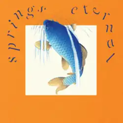 An orange border around an inner white square containing a blue fish, with the album title written around it