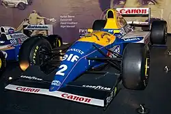 Alain Prost's Williams FW15C at Williams' headquarters
