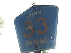Marker for Winn Parish Road 33, off of LA 1230