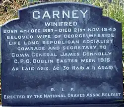 Grave of Winifred Carney, socialist and combatant in GPO, Dublin 1916