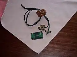 Image 7Wood Badge with three beads (training staff) and Gilwell scarf and woggle (from Wood Badge)