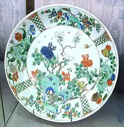 Wucai export plate, Kangxi period,  1680