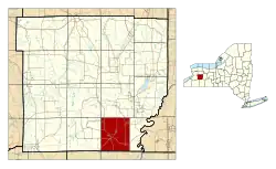 Location within Wyoming County and New York