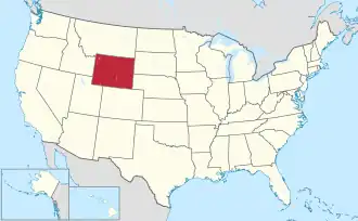 Location of Wyoming within the United States