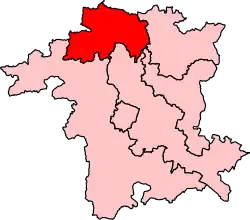 Map showing the location of the Wyre Forest constituency in Worcestershire under the boundaries created by the 2023 boundary review and first used at the 2024 general election.