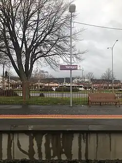 Platform sign at Yarragon
