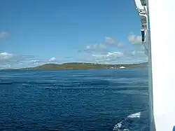 Yell Sound, Shetland. Taken from the Ferry Dagalien, northwards towards the island of Yell.