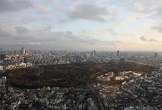 Yoyogi Park and Meiji Shrine as seen from above, 2008
