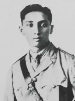 A picture of Yusof Ishak facing the camera with a stoic expression