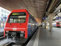 Two refurbished Re 450 locomotives at Zurich HB in 2022