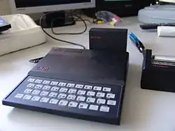 ZX81 computer with a 16 KB RAM pack and a ZX Printer attached