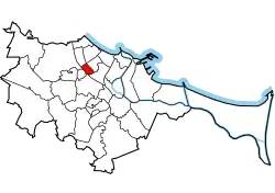 Location of Zaspa-Młyniec within Gdańsk